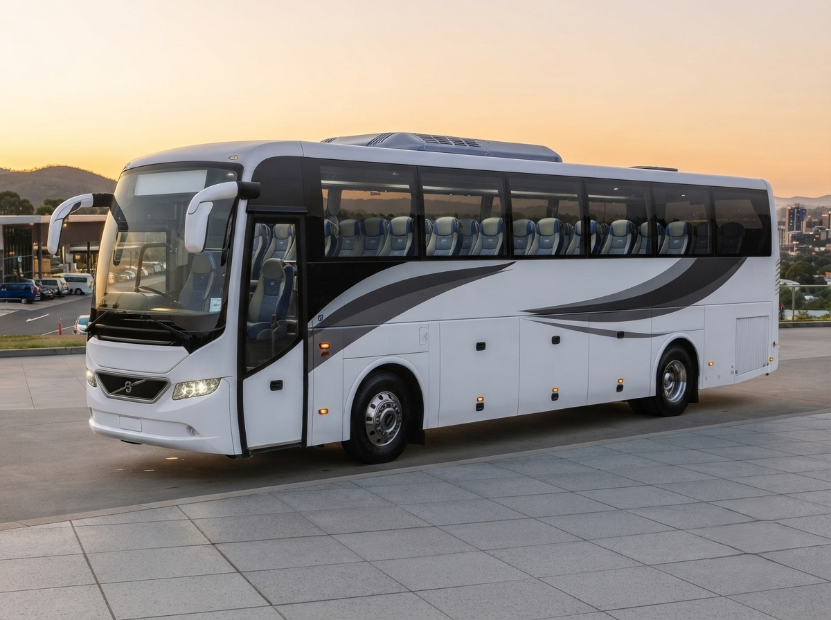Comfortable interior of Vinayaka Travels 18 seater coach