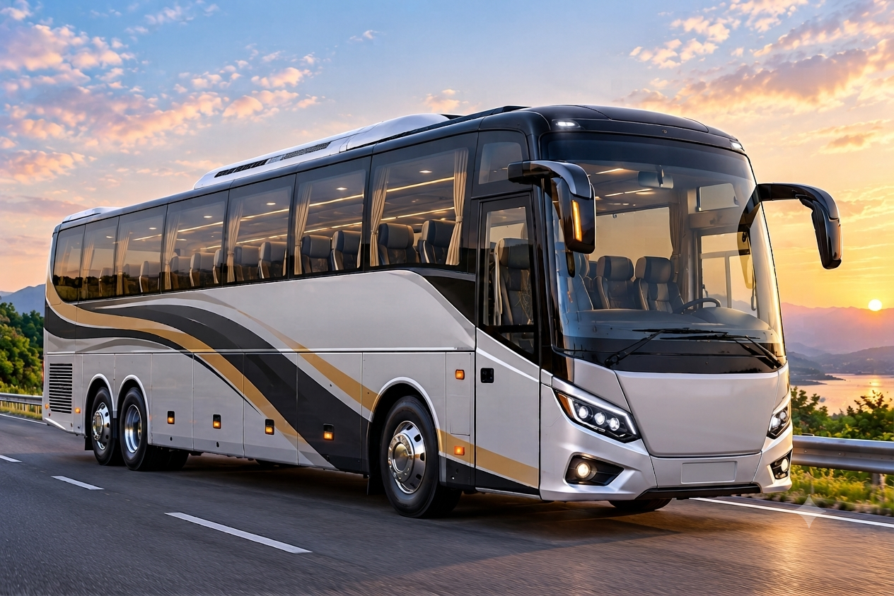 Comfortable interior of Vinayaka Travels 18 seater coach